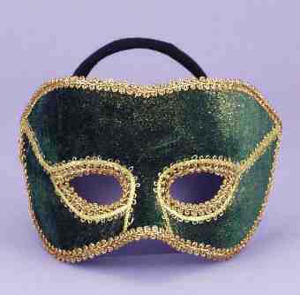 Green Felt Carneval Mask - JJ's Party House