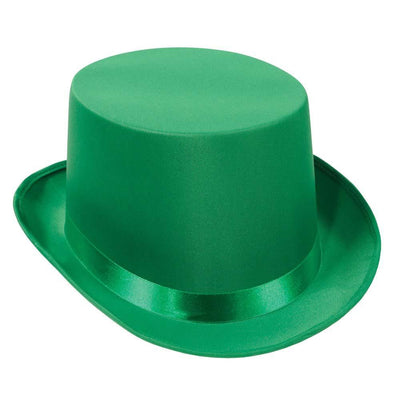 Green Satin Sleek Top Hat - JJ's Party House