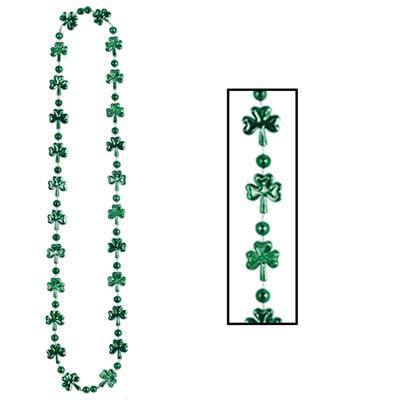 Green Shamrock Beads Necklace - JJ's Party House