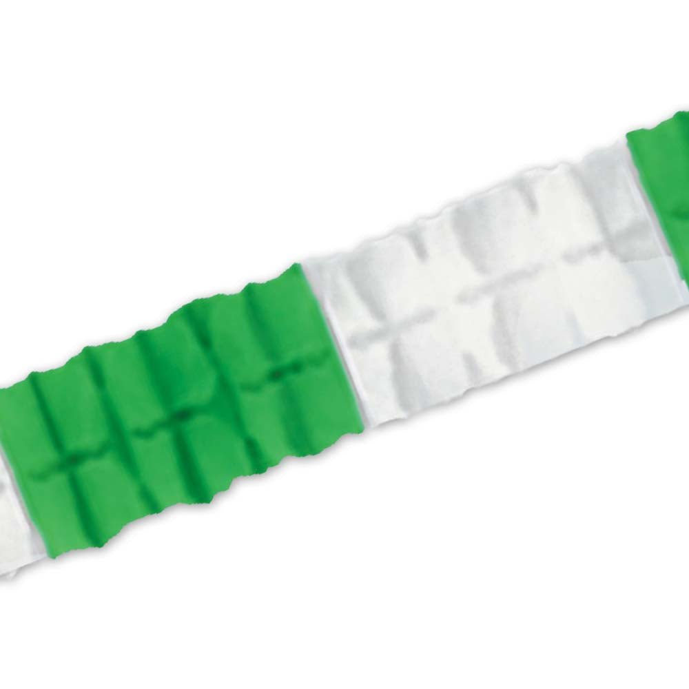 Green & White Tissue Garland - JJ's Party House