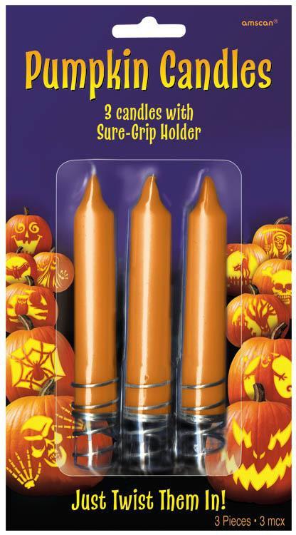 Halloween Pumpkin Candles 3ct - JJ's Party House