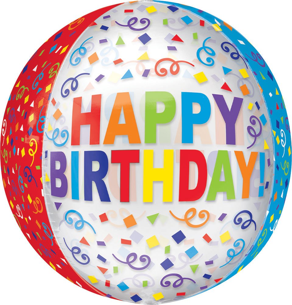 Happy Birthday Colorful Streamer Orbz - JJ's Party House
