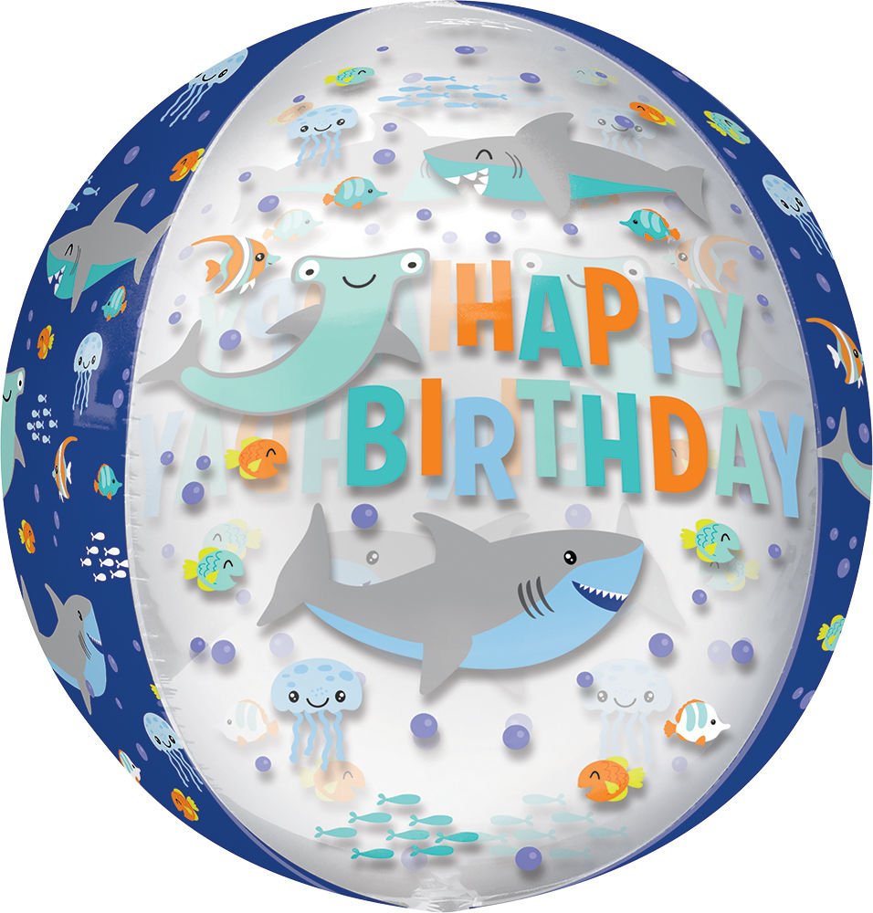 Happy Birthday Sharks Orbz 16" - JJ's Party House