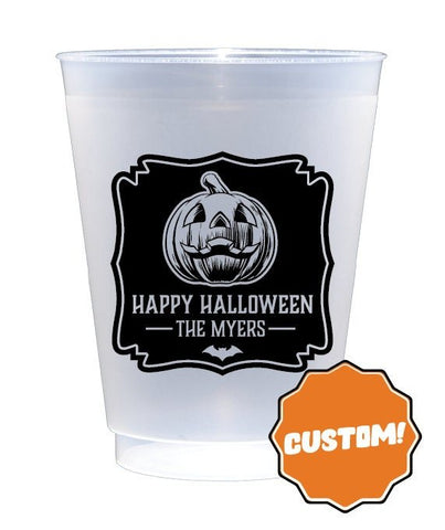 Happy Halloween Custom Printed and Personalized Frosted Flex Cups for Halloween Party - JJ's Party House