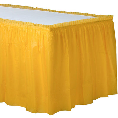 Harvest Yellow Tableskirt 29" x 14' - JJ's Party House - Custom Frosted Cups and Napkins