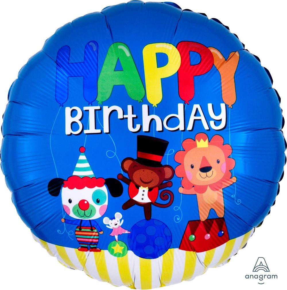 HBD Circus Fun Mylar Balloon - JJ's Party House