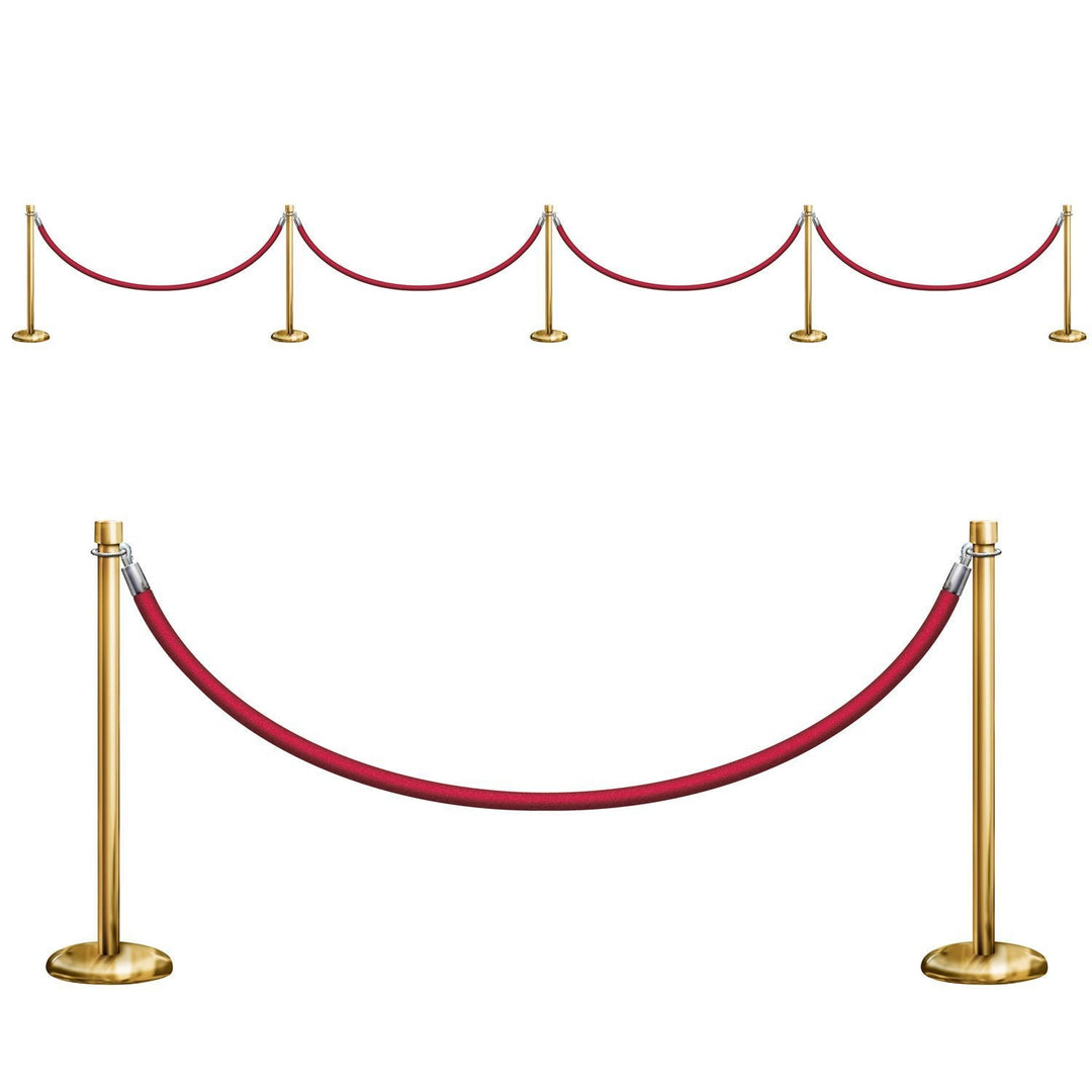 Hollywood Red & Gold Stanchion Prop 34'' x 5' - JJ's Party House