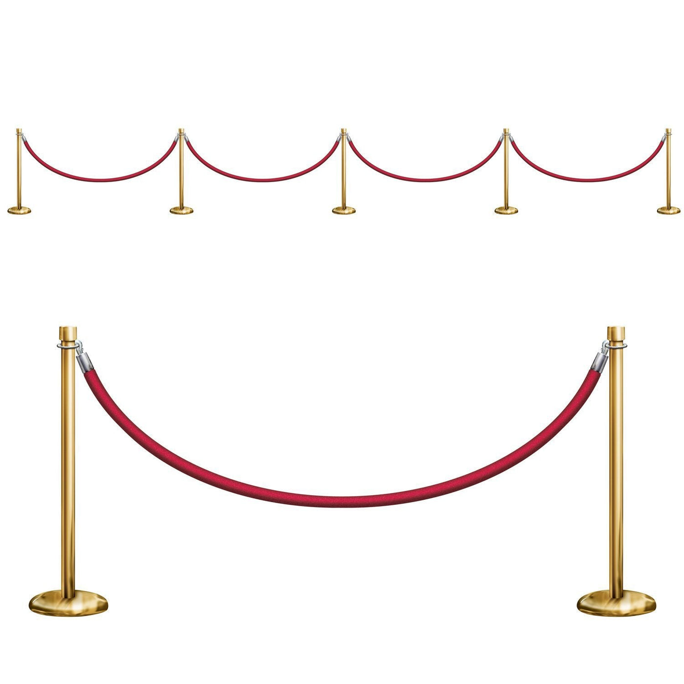 Hollywood Red & Gold Stanchion Prop 34'' x 5' - JJ's Party House