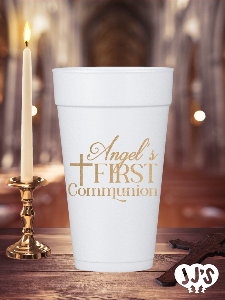Holy Cross Communion Personzalized Foam Cups - JJ's Party House