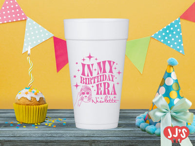 In My Birthday Era Custom Foam Cups - JJ's Party House - Custom Frosted Cups and Napkins