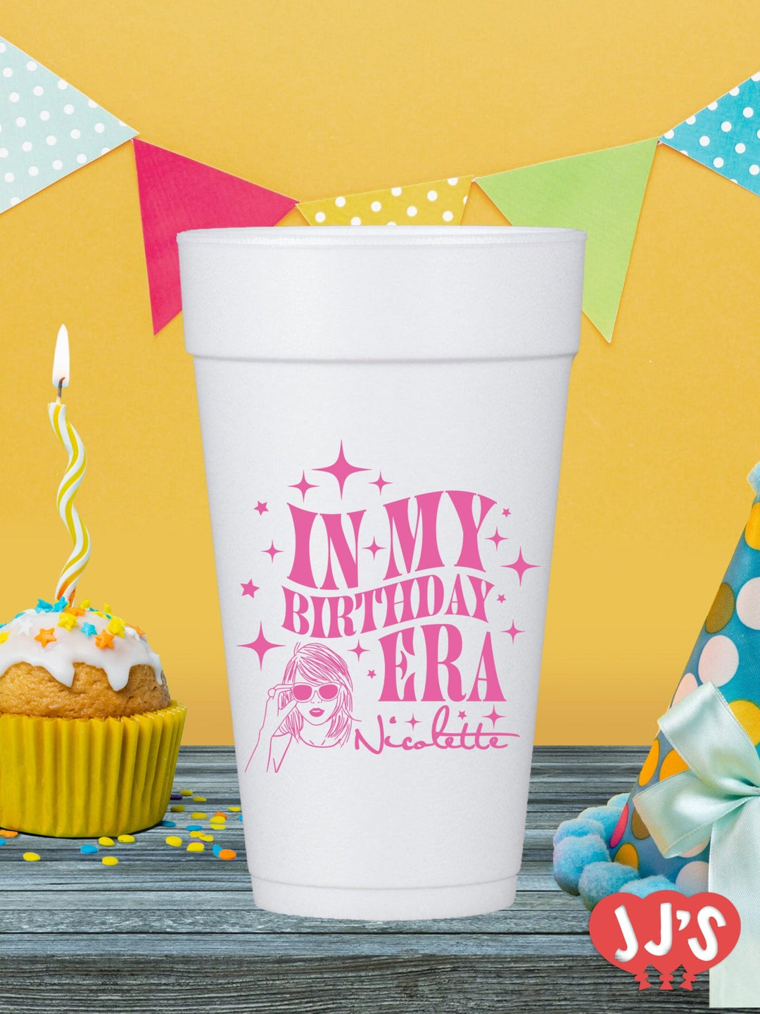 In My Birthday Era Custom Foam Cups - JJ's Party House - Custom Frosted Cups and Napkins