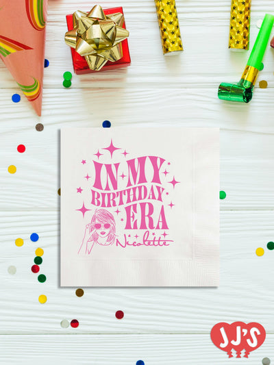 In My Birthday Era Personalized Napkins - JJ's Party House - Custom Frosted Cups and Napkins