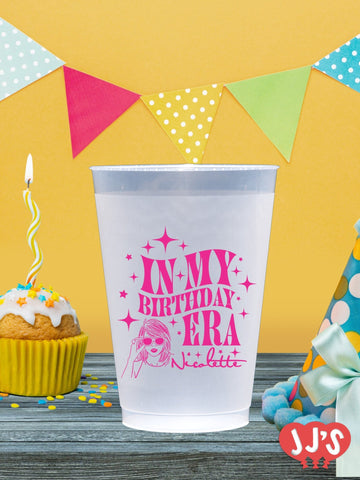 In My Birthday Eras Custom Frosted Cups - JJ's Party House - Custom Frosted Cups and Napkins