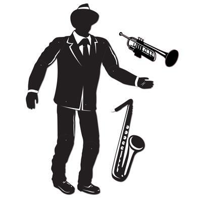 Jazz Musician with Sax & Trumpet Cutouts 5ft - JJ's Party House