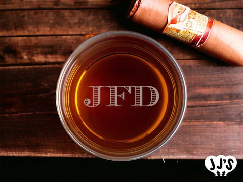 JFD Chevalier Bottom Monogram Personalized Whiskey Glass - JJ's Party House