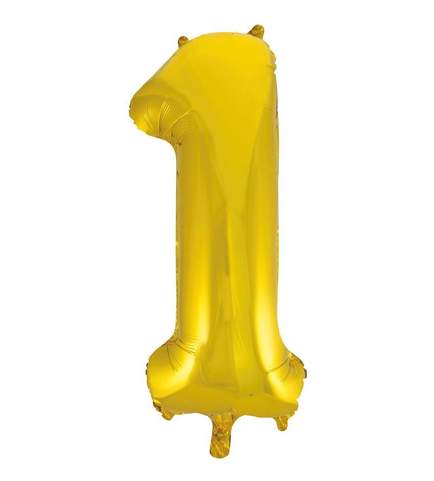 Jumbo Gold Number 1 Balloon 34" - JJ's Party House