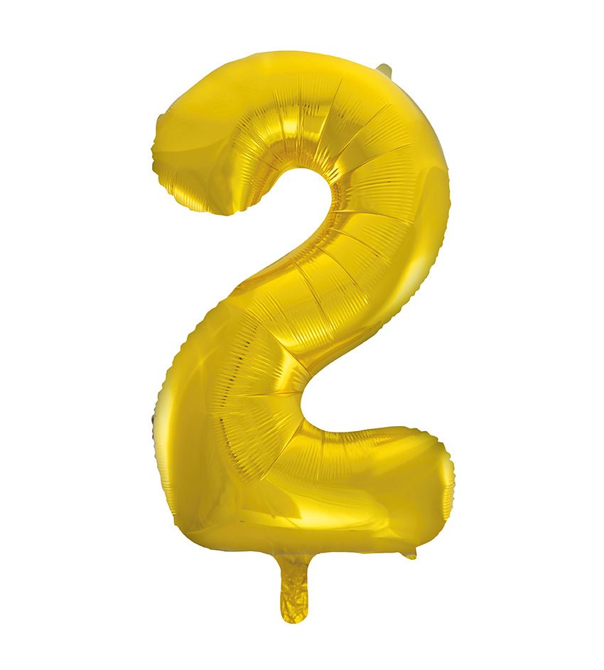 Jumbo Gold Number 2 Balloon 34" - JJ's Party House