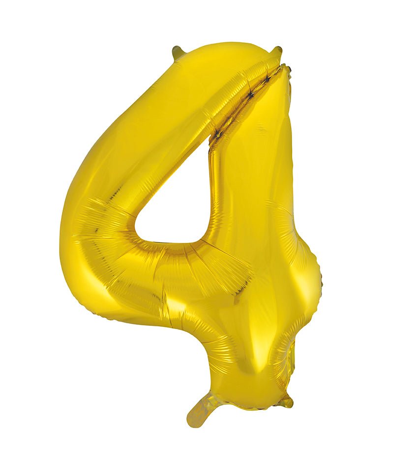 Jumbo Gold Number 4 Balloon 34" - JJ's Party House