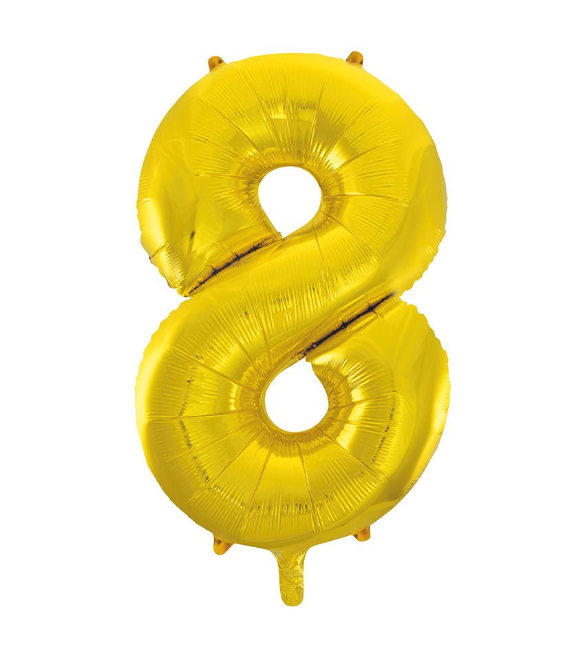 Jumbo Gold Number 8 Balloon 34" - JJ's Party House