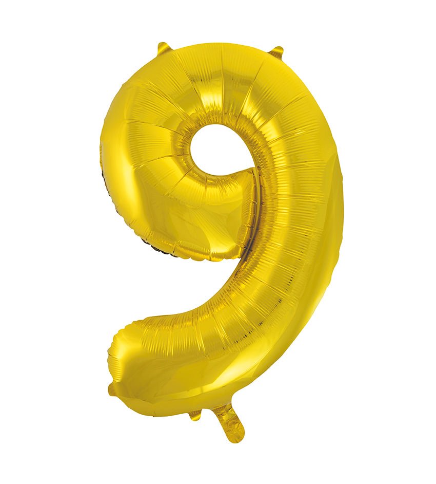 Jumbo Gold Number 9 Balloon 34" - JJ's Party House