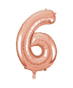 Jumbo Rose Gold Number 6 Balloon 34" - JJ's Party House