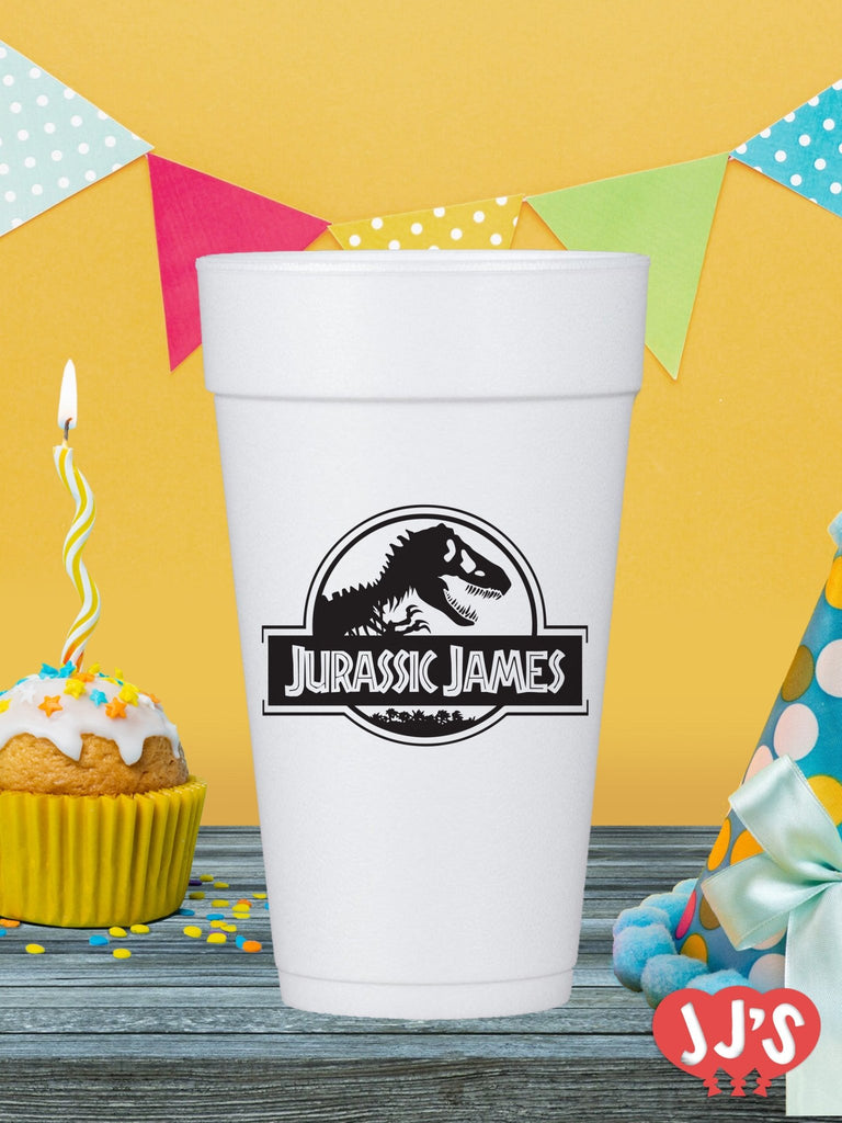 Jurassic Birthday Dinosaur Birthday Party Custom Foam Cups - JJ's Party House - Custom Frosted Cups and Napkins