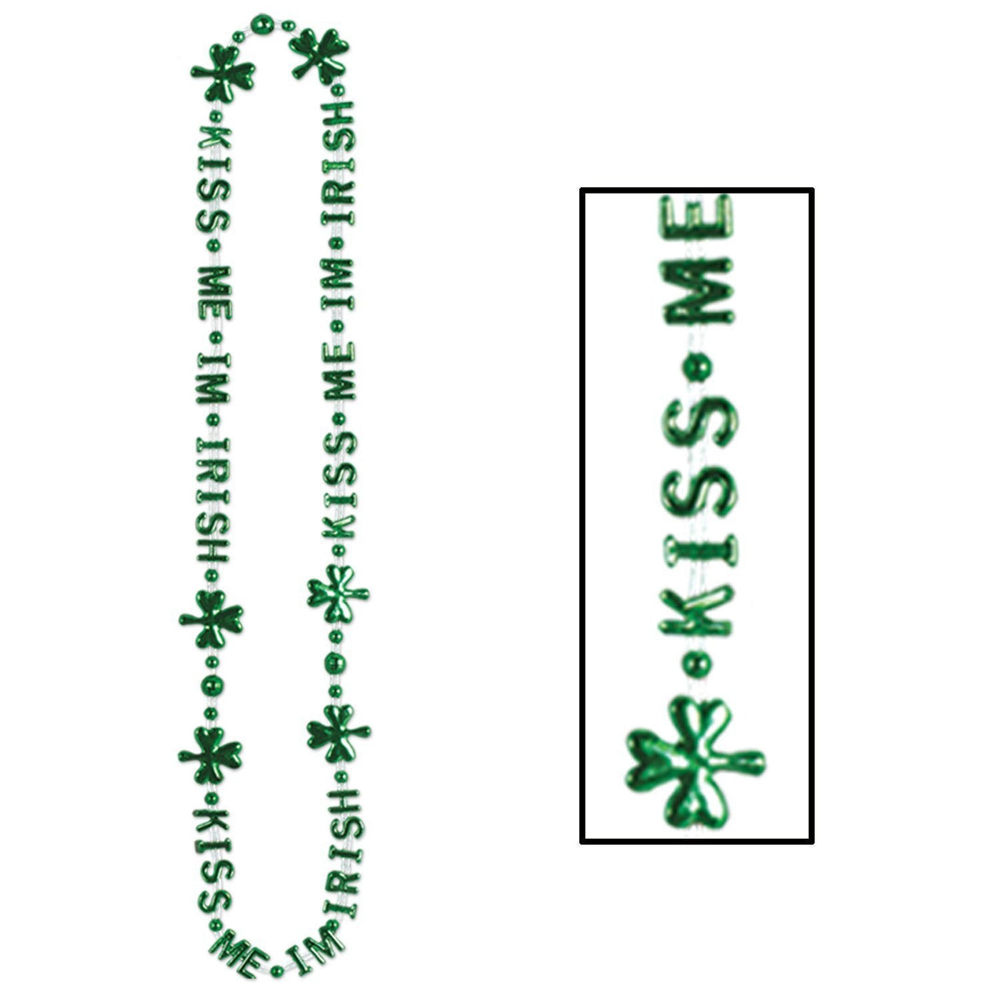 Kiss Me I'm Irish Beads Necklace - JJ's Party House