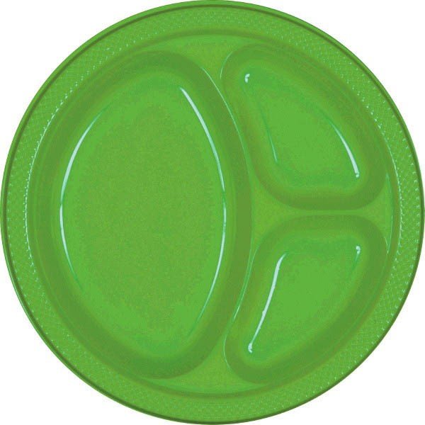 Kiwi 10.25'' Divided Plates - JJ's Party House - Custom Frosted Cups and Napkins