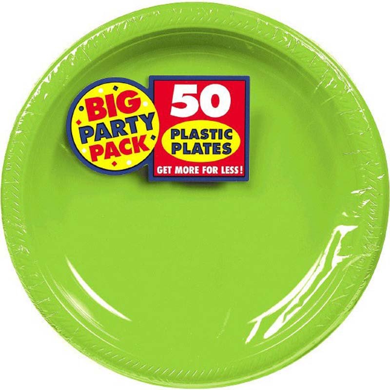 Kiwi Green 10.25'' Plastic Plates 50ct - JJ's Party House