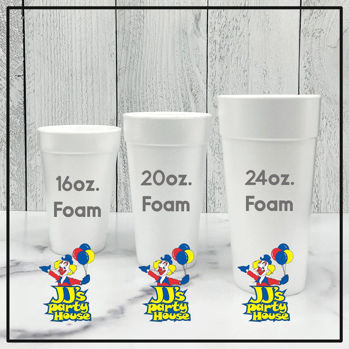 Last Call Custom Personalized Foam Cups for Engagement, Wedding, Anniversary, Wedding Shower, after party & Rehearsal Dinner in 16oz or 24oz - JJ's Party House: Birthday, Balloons & Custom Party Favors
