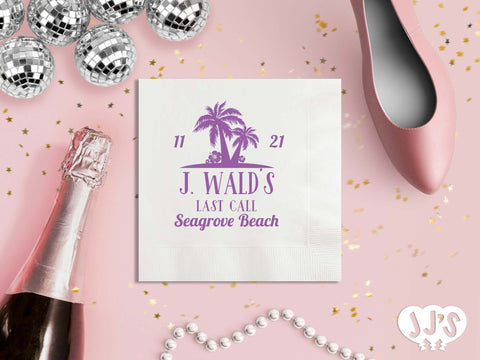 Last Call on the Beach Bachelorette Party Napkins - JJ's Party House