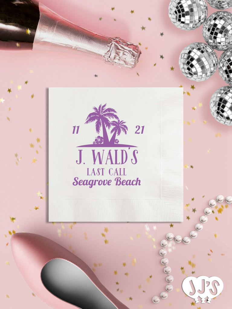 Last Call on the Beach Bachelorette Party Napkins - JJ's Party House