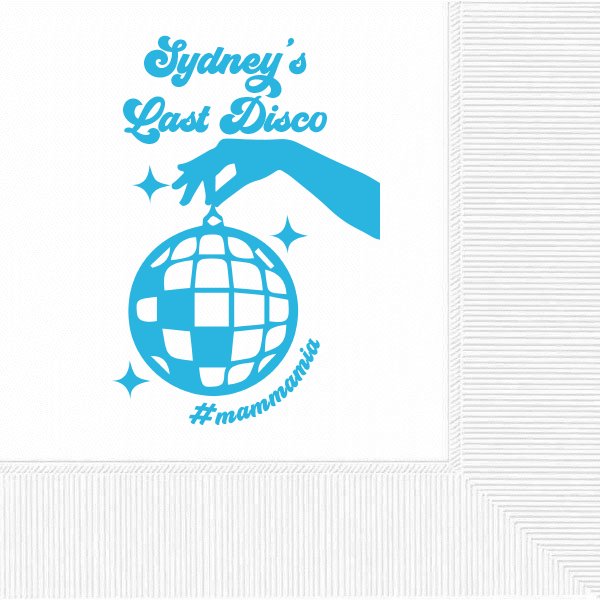 Last Disco Seventies Bachelorette Party Custom Printed Personalized Beverage Napkins - JJ's Party House