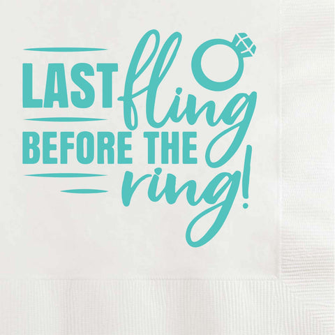 Last Fling Before the Ring Bachelorette Party Napkins - JJ's Party House