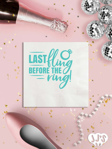 Last Fling Before the Ring Bachelorette Party Napkins - JJ's Party House