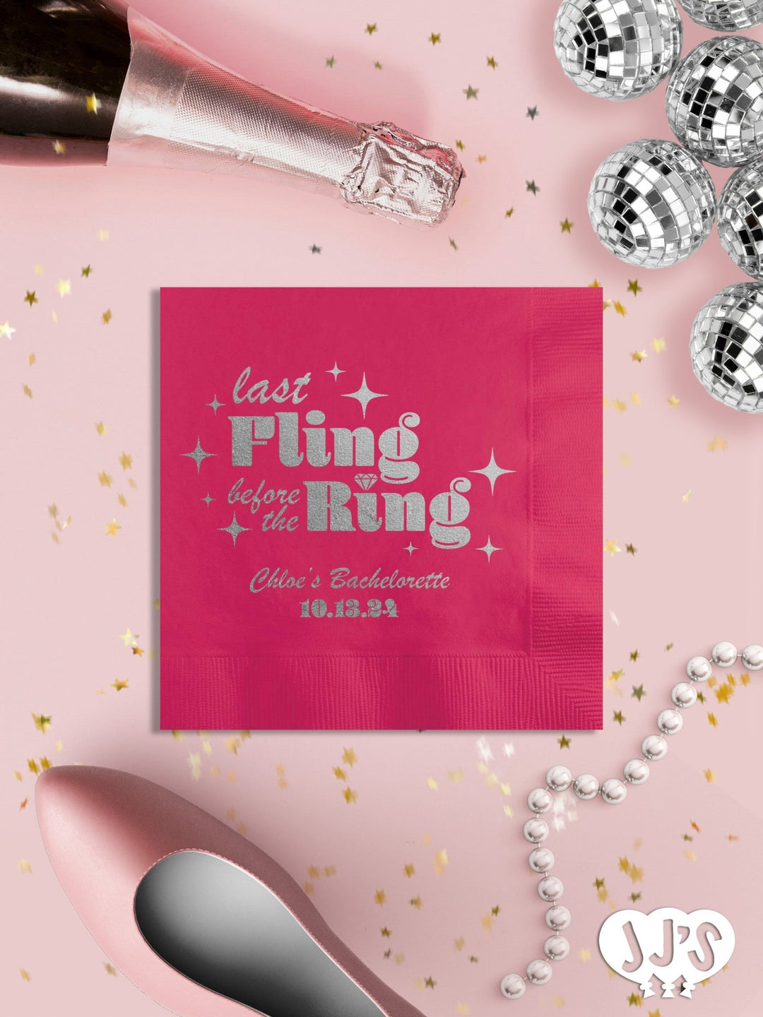 Last Fling Before the Ring Personalized Bachelorette Napkins - JJ's Party House