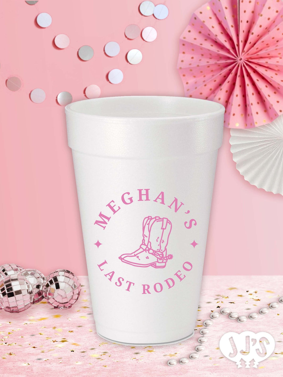 Last Rodeo Circle Bachelorette Custom Printed Foam Cups - JJ's Party House