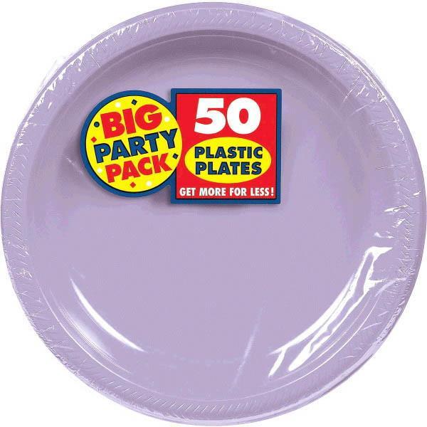 Lavender Big Party Pack Plastic Plates, 10 1/4" - 50ct - JJ's Party House