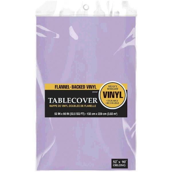 Lavender Flannel-Backed Vinyl Table Cover - JJ's Party House