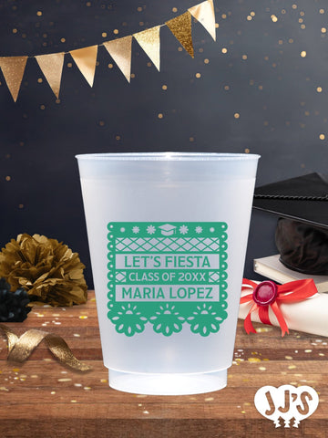 Let's Fiesta Personalized Graduation Frosted Cups - JJ's Party House - Custom Frosted Cups and Napkins