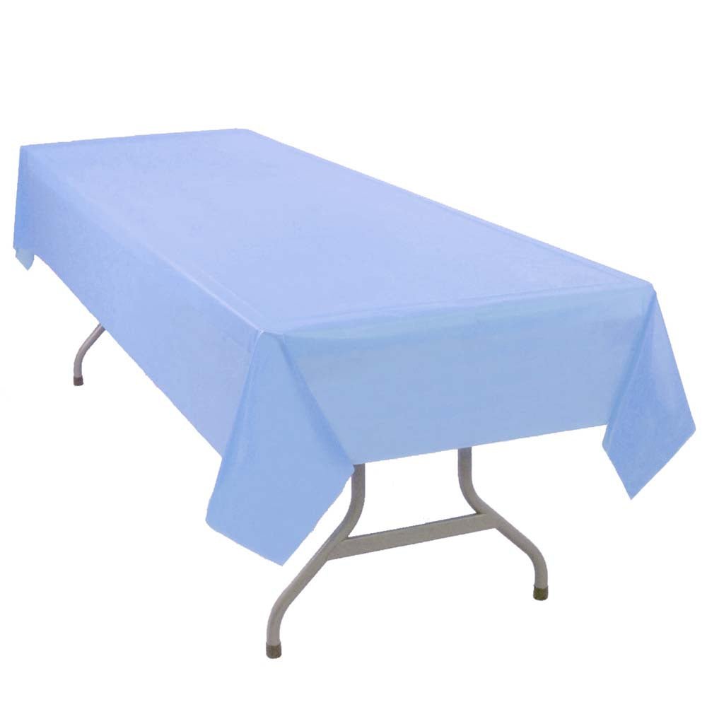 Light Blue Plastic Table Cover 54"X 108" - JJ's Party House - Custom Frosted Cups and Napkins