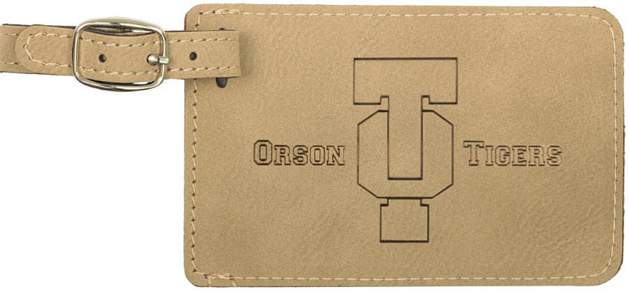 Light Brown Laserable Leatherette Luggage Tag - JJ's Party House