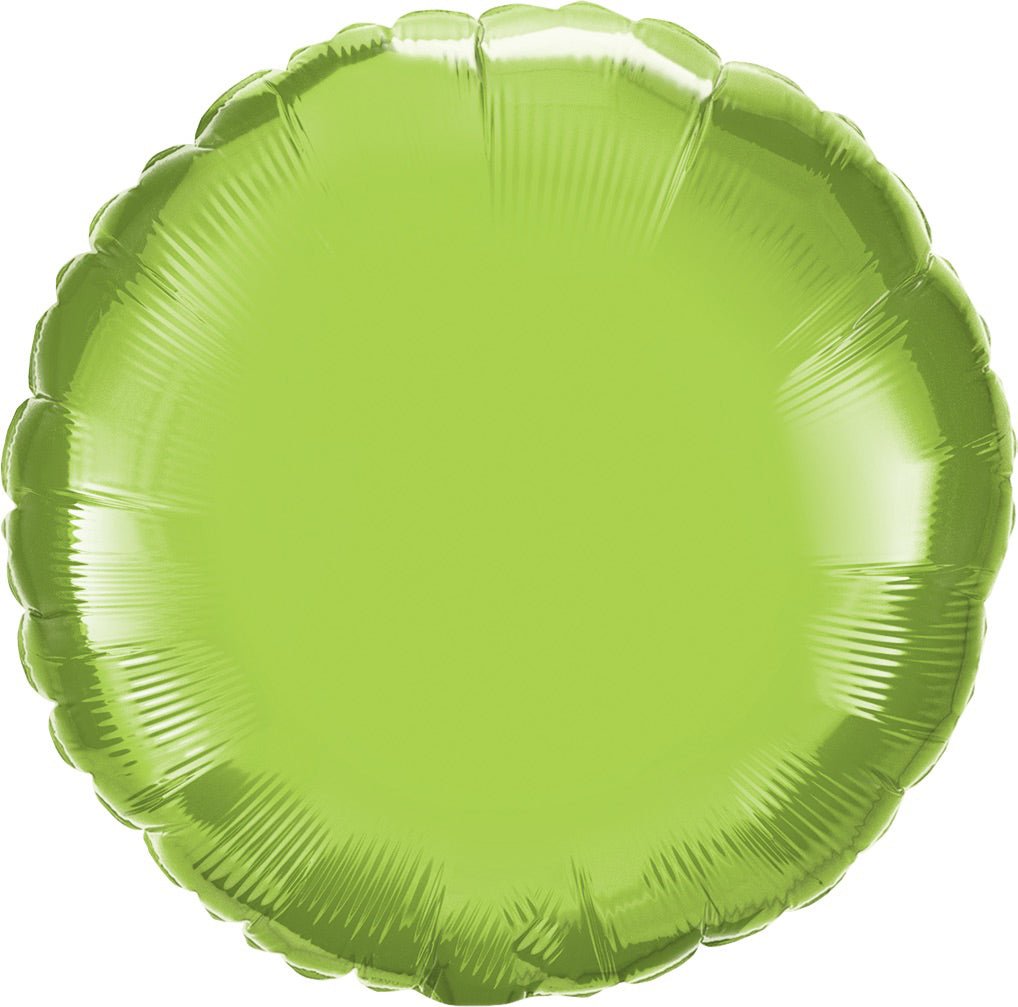 Lime Green Round Mylar Balloon - JJ's Party House
