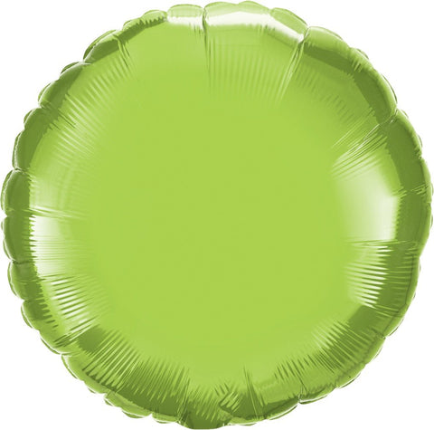 Lime Green Round Mylar Balloon - JJ's Party House