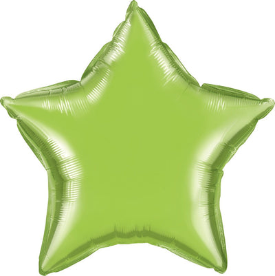 Lime Green Star Mylar Balloon - JJ's Party House