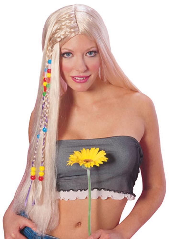Long Blonde Hippie Wig - JJ's Party House