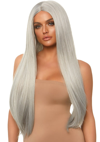 Long Straight Center Part Blacklight Wig - JJ's Party House
