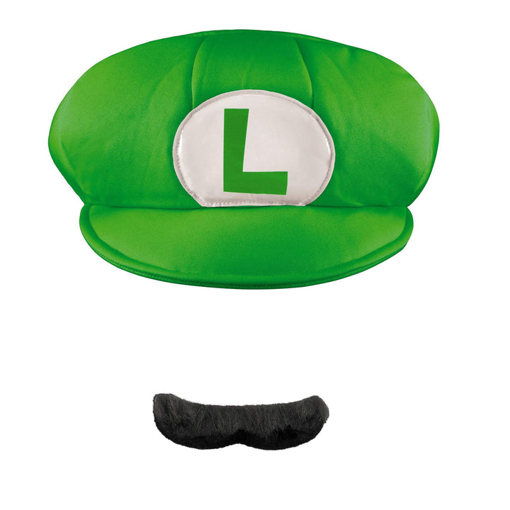 Luigi Adult Hat & Mustache - JJ's Party House