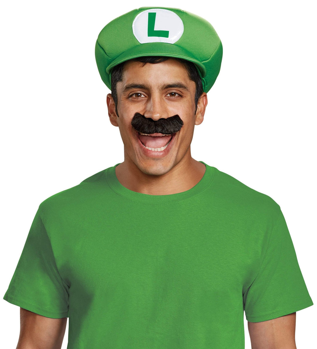 Luigi Adult Hat & Mustache - JJ's Party House