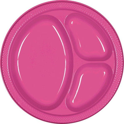 Magenta 10.25'' Divided Plates - JJ's Party House